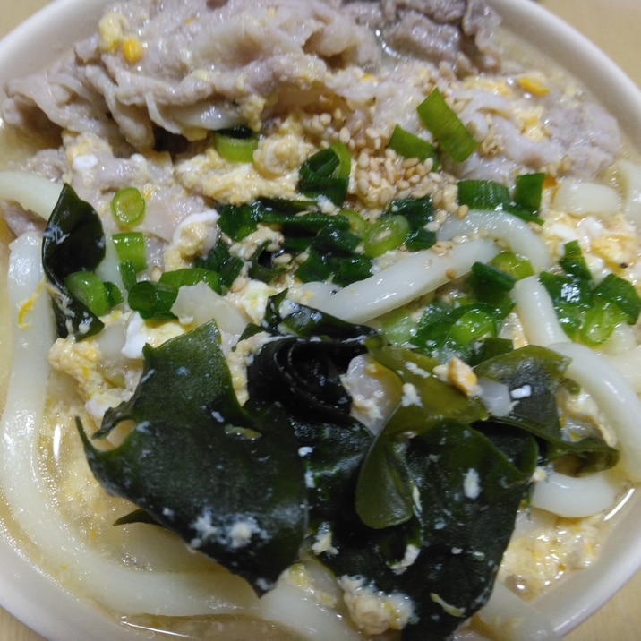 汁も美味しい簡単わかめうどん